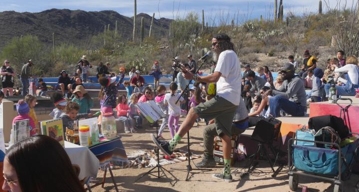 Mr. Nature performs at Preschool Family Nature Day